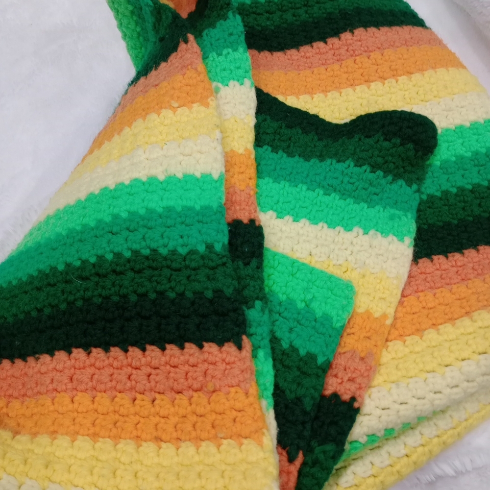 Colorful Striped Crochet Blanket - Picture 5 of 5